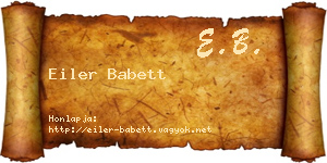 Eiler Babett névjegykártya